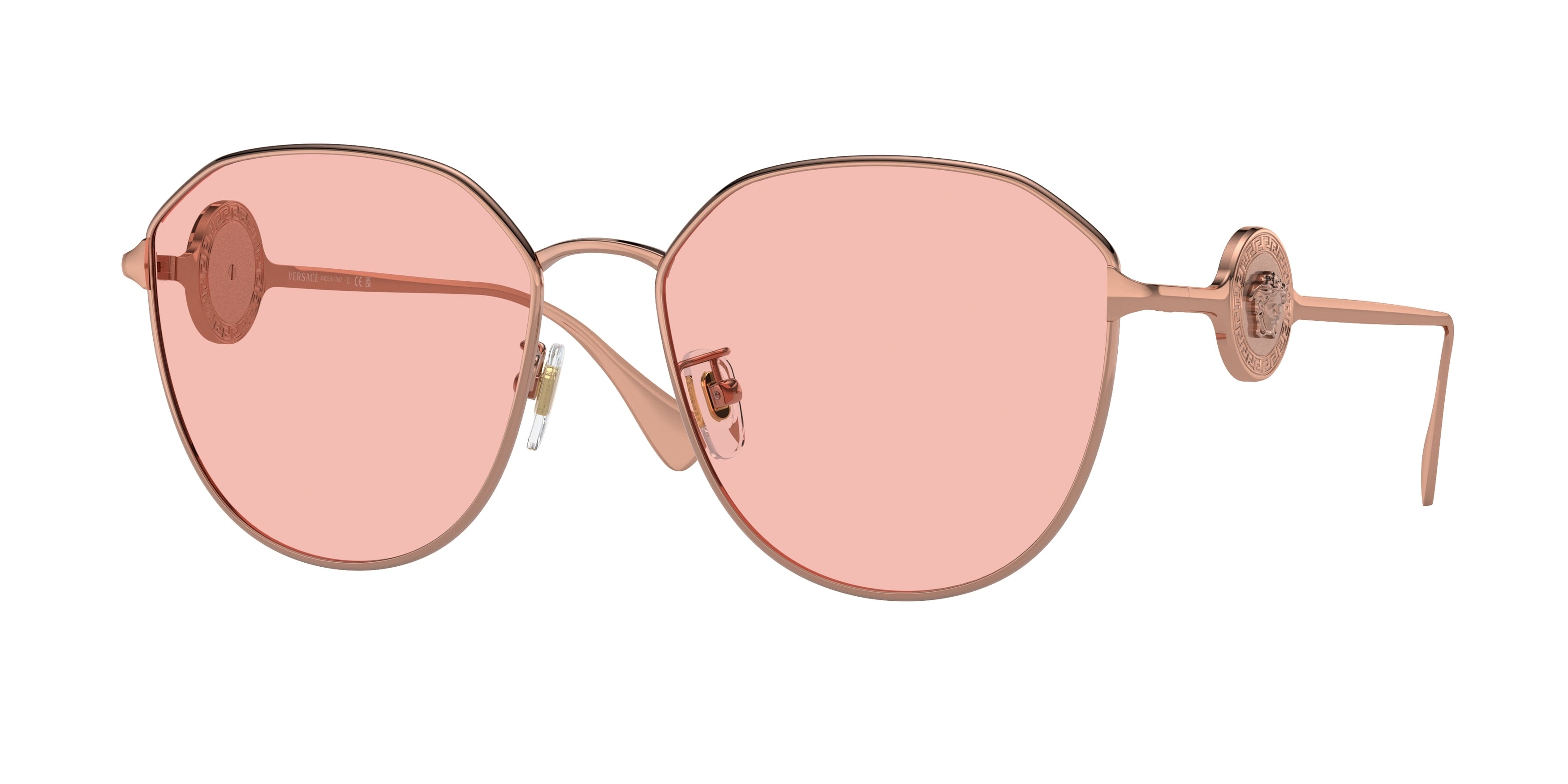 Versace VE2259D Irregular Sunglasses  1412/5-Rose Gold 58-140-17 - Color Map Gold