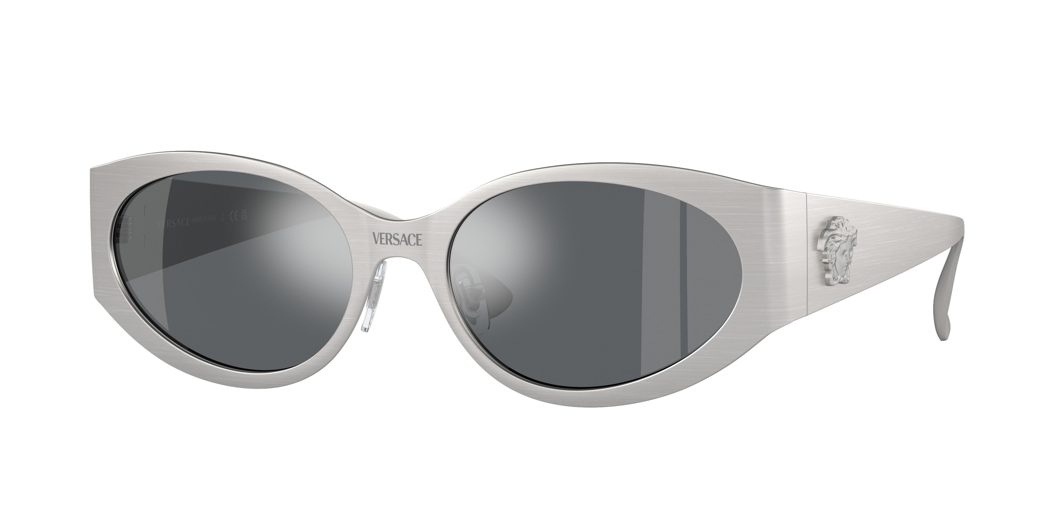 Versace VE2263 Oval Sunglasses  12666G-Matte Silver 56-140-18 - Color Map Silver