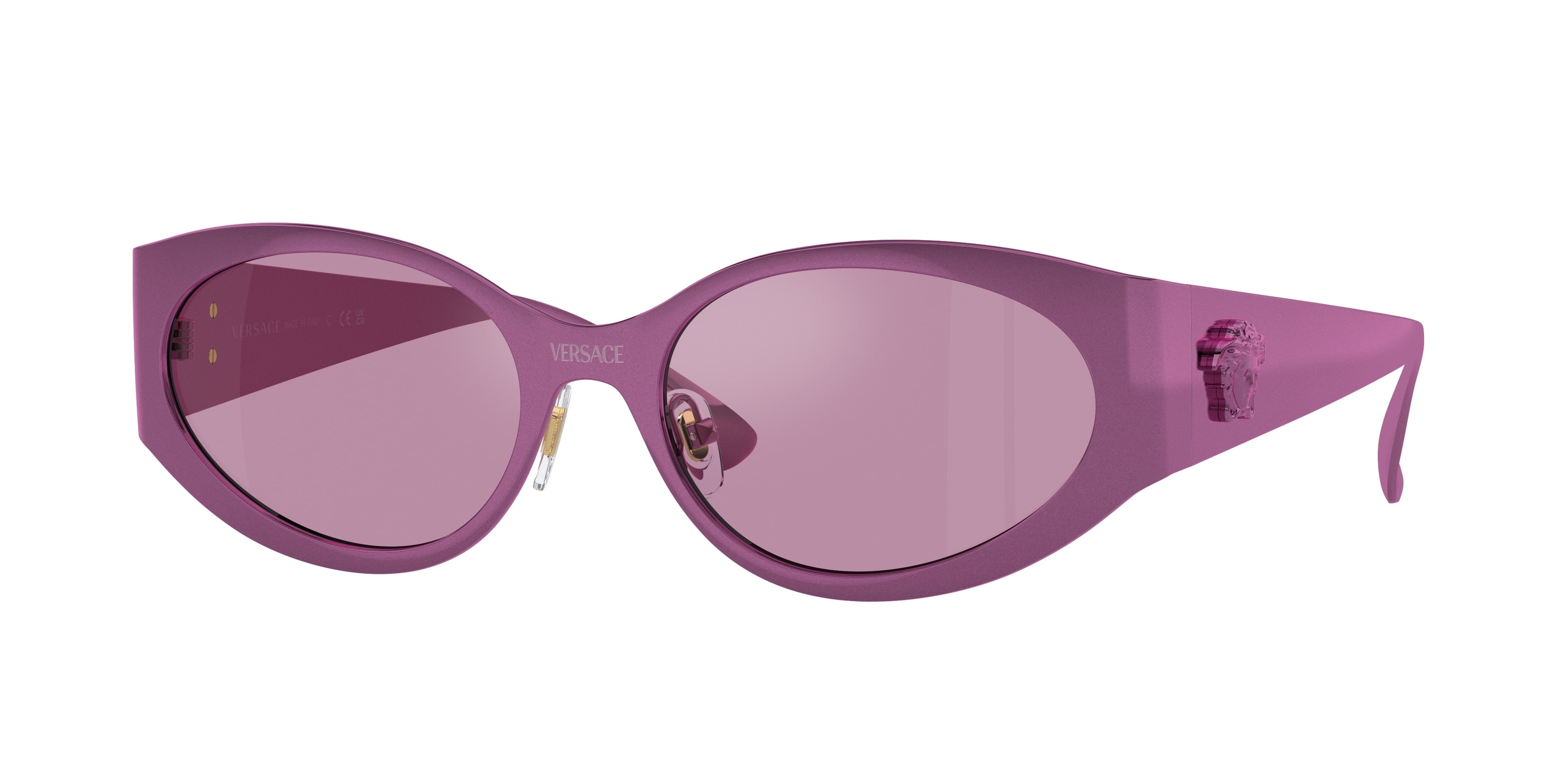 Versace VE2263 Oval Sunglasses  1503AK-Metallic Fuxia 56-140-18 - Color Map Pink
