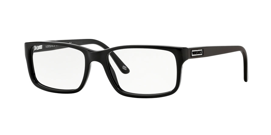 Versace VE3154 Rectangle Eyeglasses  GB1-SHINY BLACK 54-17-140 - Color Map black