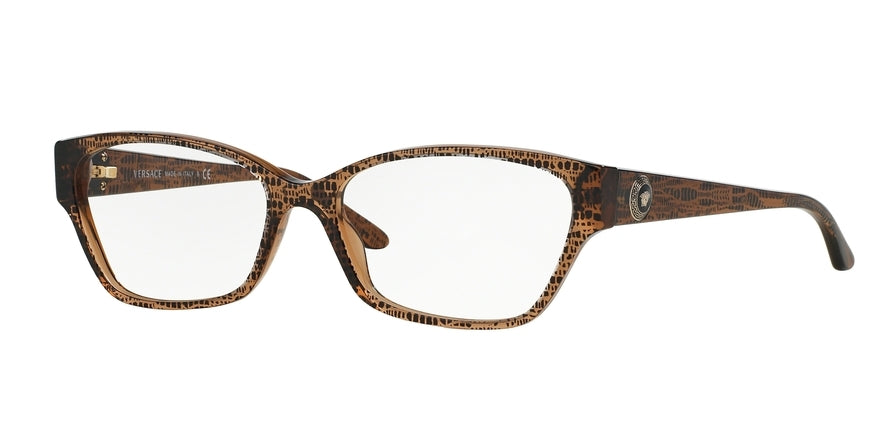 Versace VE3172 Butterfly Eyeglasses  991-LIZARD BROWN 54-16-135 - Color Map brown