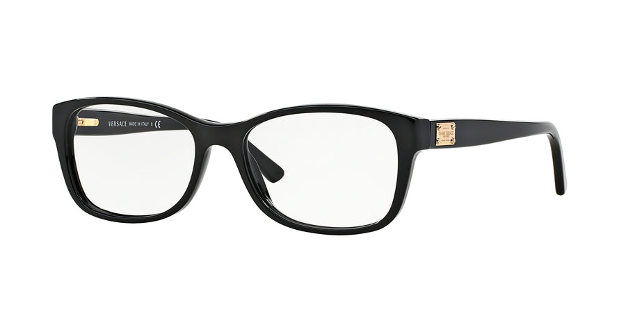 Versace VE3184 Rectangle Eyeglasses  GB1-BLACK 54-16-140 - Color Map black