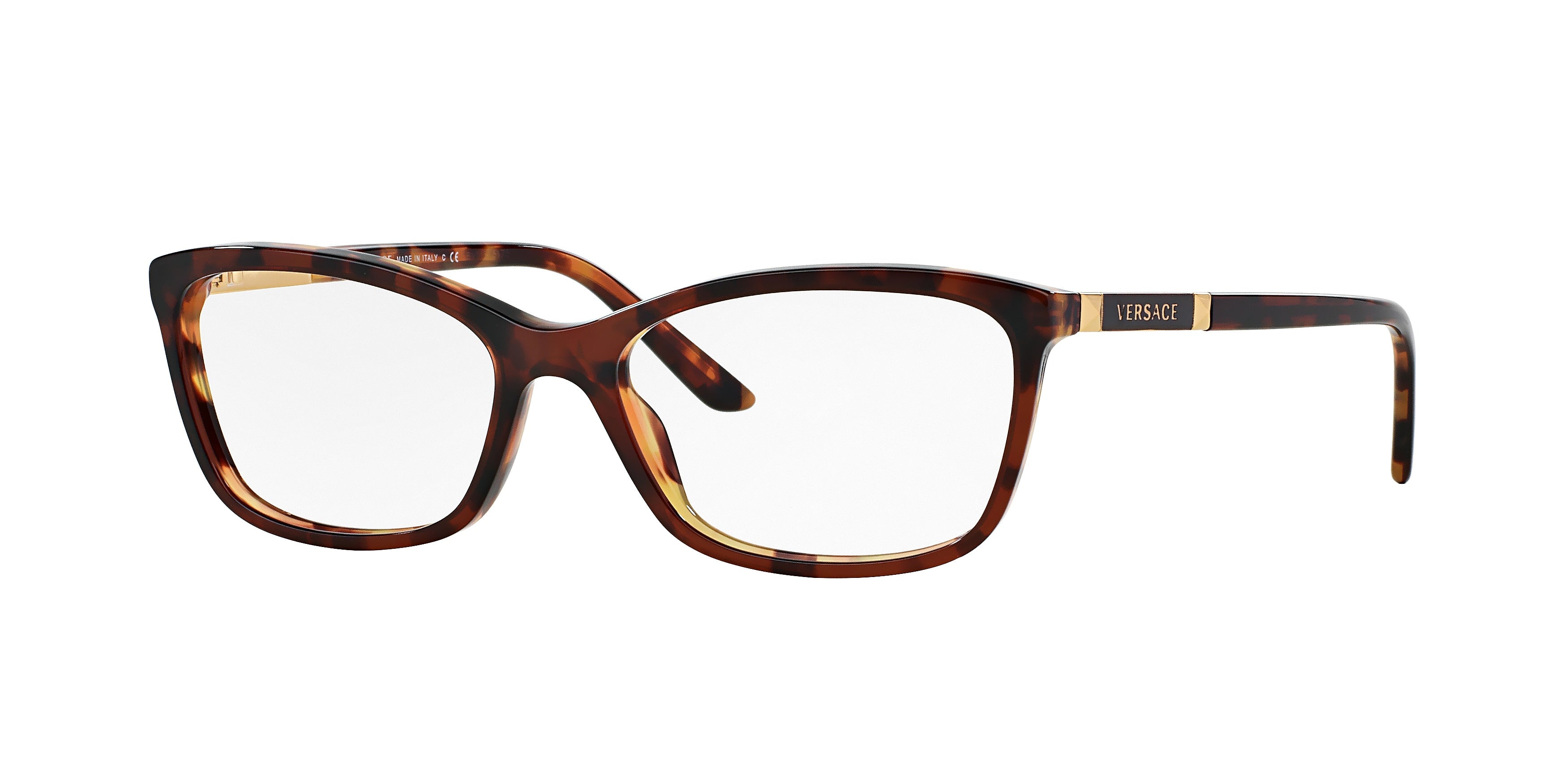 Versace VE3186 Butterfly Eyeglasses  5077-Havana 54-140-16 - Color Map Tortoise