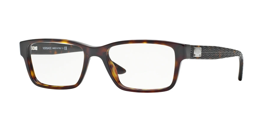 Versace VE3198A Rectangle Eyeglasses  108-DARK HAVANA 55-17-140 - Color Map brown