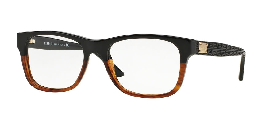 Versace VE3199 Square Eyeglasses  5117-BLACK/HAVANA 53-17-140 - Color Map black