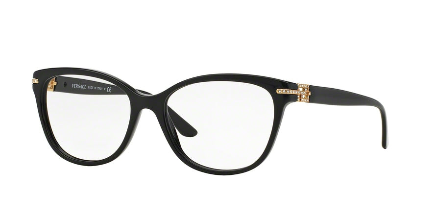 Versace VE3205BA Square Eyeglasses  GB1-BLACK 54-16-140 - Color Map black