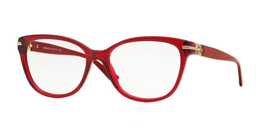 Versace VE3205B Square Eyeglasses  388-BORDEAUX TRANSPARENT 52-16-140 - Color Map bordeaux