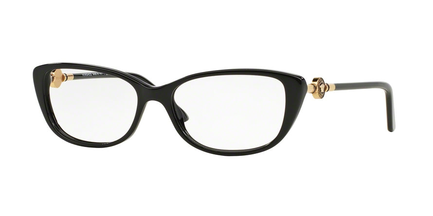 Versace VE3206A Cat Eye Eyeglasses  GB1-BLACK 54-15-140 - Color Map black