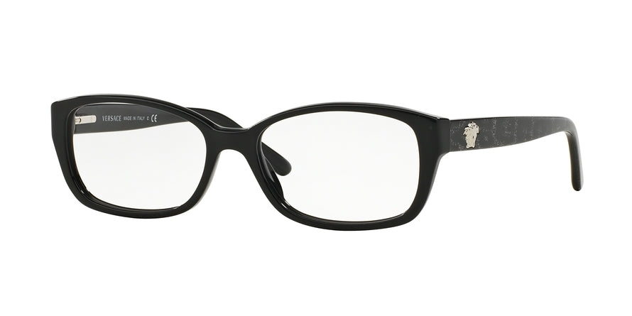 Versace VE3207 Rectangle Eyeglasses  5131-BLACK 54-16-140 - Color Map black