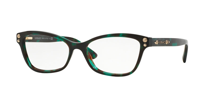Versace VE3208 Butterfly Eyeglasses  5076-GREEN HAVANA 54-16-140 - Color Map green