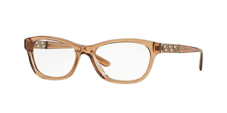 Versace VE3212B Irregular Eyeglasses  617-TRANSPARENT BROWN 52-16-140 - Color Map brown