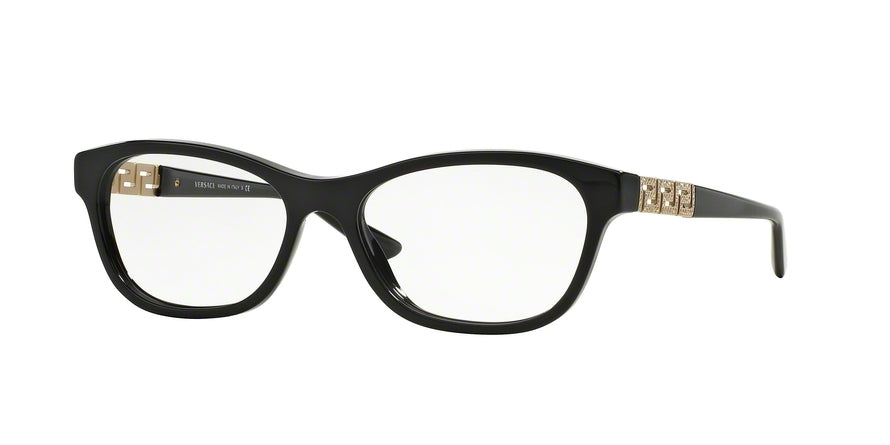 Versace VE3212B Irregular Eyeglasses  GB1-BLACK 54-16-140 - Color Map black
