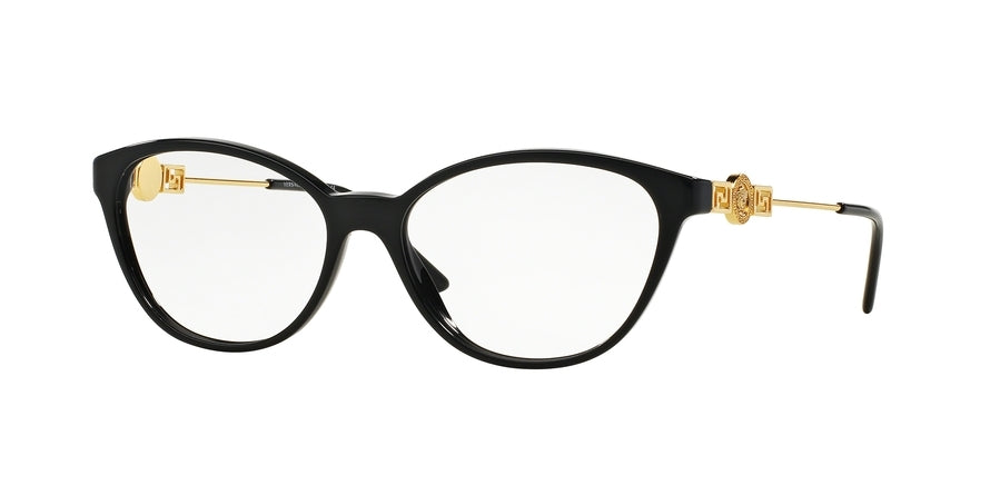 Versace VE3215 Cat Eye Eyeglasses  GB1-BLACK 54-15-140 - Color Map black