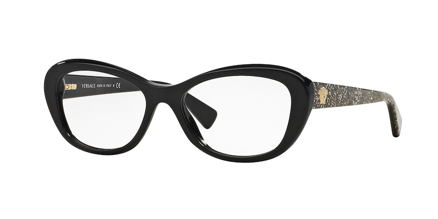 Versace VE3216 Cat Eye Eyeglasses  5156-BLACK 54-16-140 - Color Map black