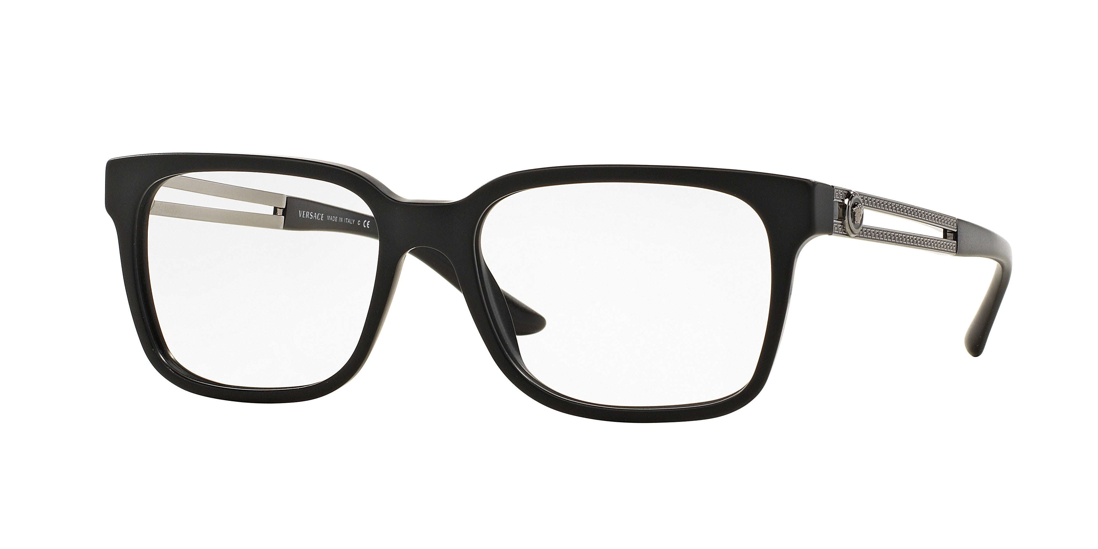 Versace VE3218 Square Eyeglasses  5122-Matte Black 53-140-17 - Color Map Black