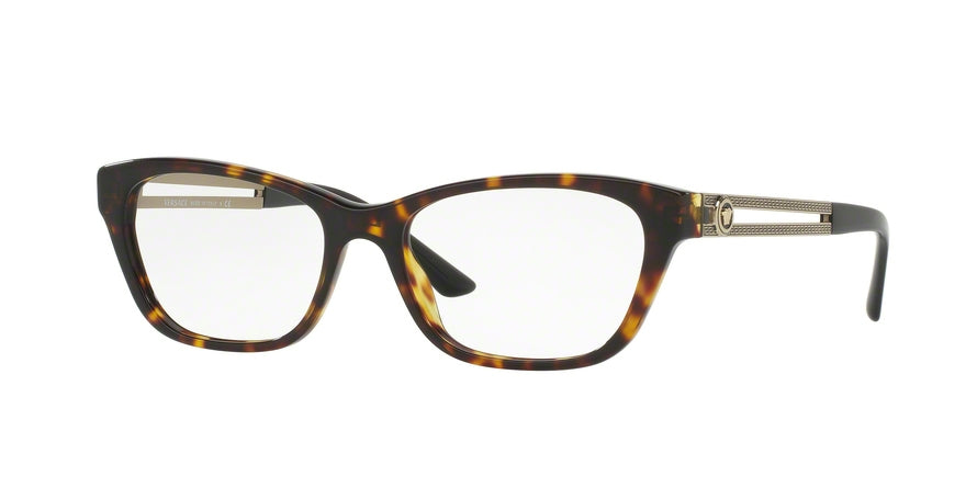 Versace VE3220 Cat Eye Eyeglasses  108-DARK HAVANA 54-16-140 - Color Map havana