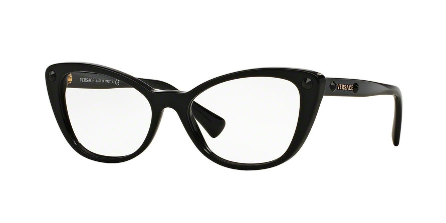 Versace VE3222B Cat Eye Eyeglasses  GB1-BLACK 54-16-140 - Color Map black