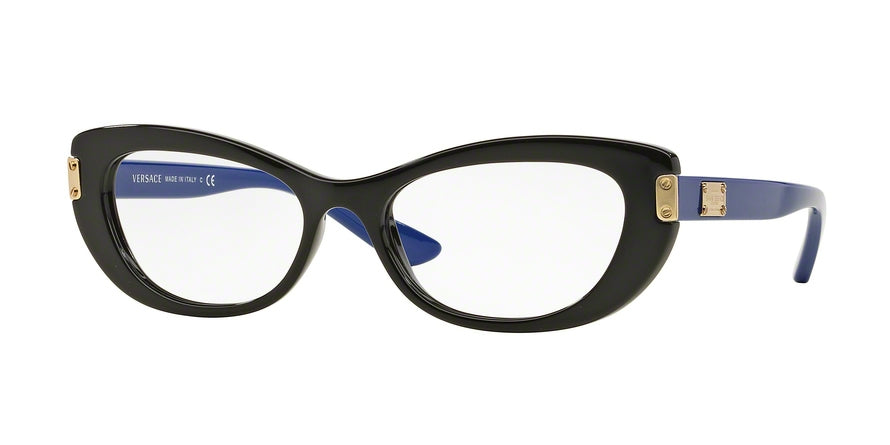 Versace VE3223 Cat Eye Eyeglasses  GB1-BLACK 53-17-140 - Color Map black