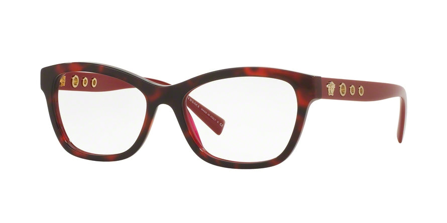 Versace VE3225 Rectangle Eyeglasses  5184-HAVANA/BORDEAUX 54-16-140 - Color Map brown