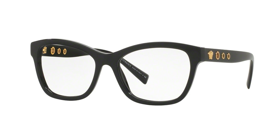 Versace VE3225 Rectangle Eyeglasses  GB1-BLACK 54-16-140 - Color Map black
