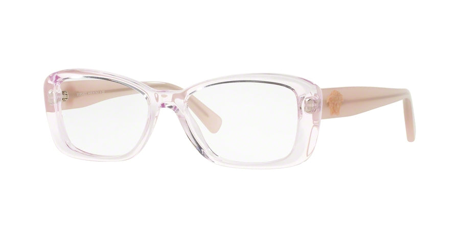 Versace VE3228 Rectangle Eyeglasses  5189-TRANSPARENT PINK 52-16-140 - Color Map pink