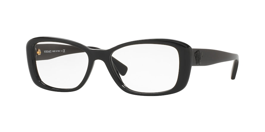 Versace VE3228 Rectangle Eyeglasses  GB1-BLACK 52-16-140 - Color Map black