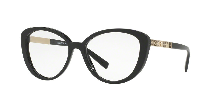 Versace VE3229 Cat Eye Eyeglasses  GB1-BLACK 54-16-140 - Color Map black