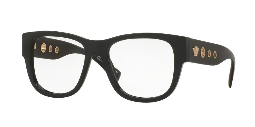 Versace VE3230 Square Eyeglasses  GB1-BLACK 54-18-140 - Color Map black