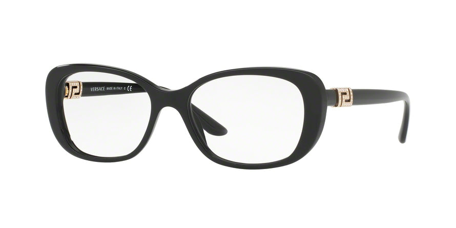 Versace VE3234BA Rectangle Eyeglasses  GB1-BLACK 53-16-140 - Color Map black