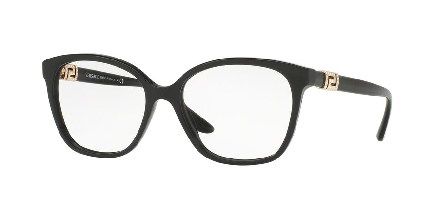 Versace VE3235BA Square Eyeglasses  GB1-BLACK 54-16-140 - Color Map black