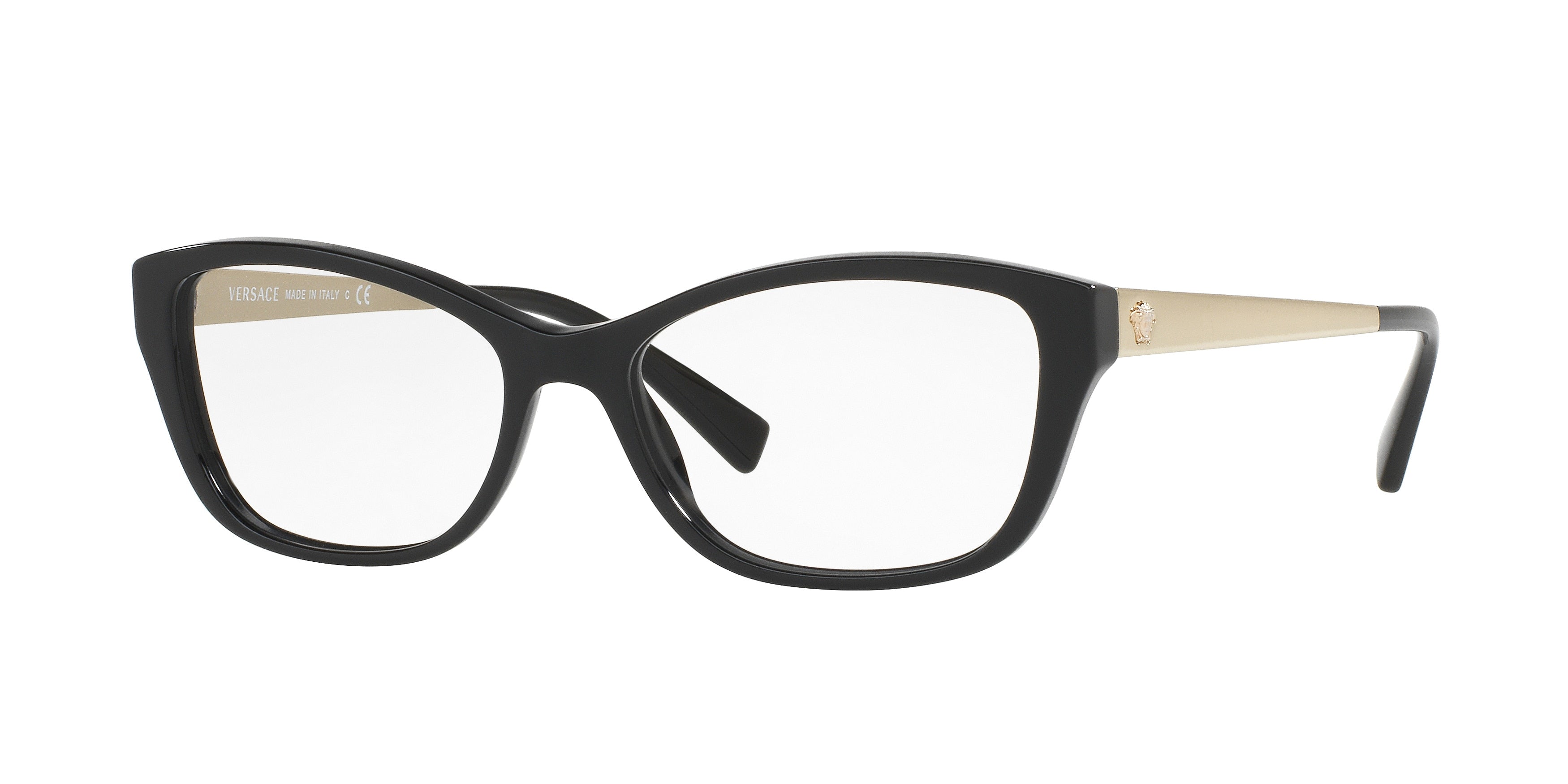 Versace VE3236 Cat Eye Eyeglasses  GB1-Black 54-140-16 - Color Map Black