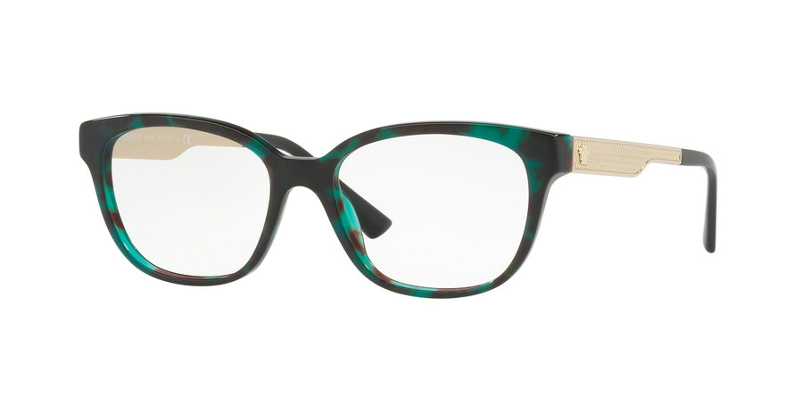 Versace VE3240 Square Eyeglasses  5076-GREEN HAVANA 54-16-140 - Color Map green
