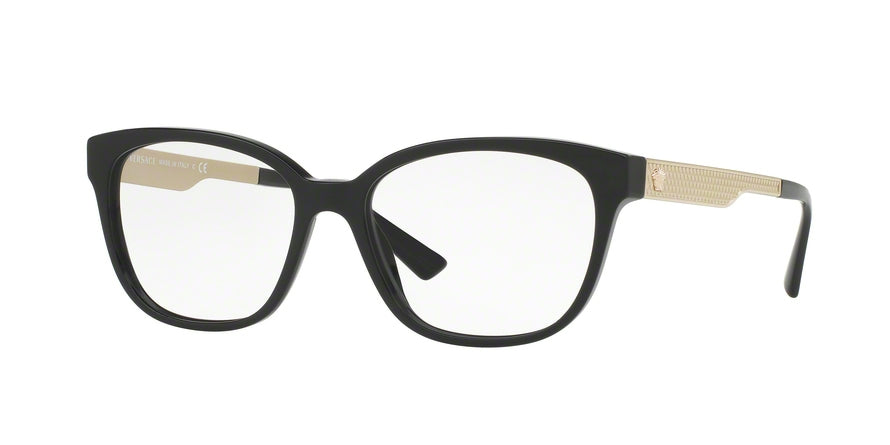 Versace VE3240 Square Eyeglasses  GB1-BLACK 52-16-140 - Color Map black
