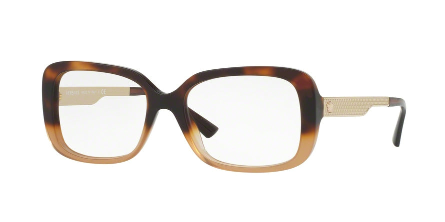 Versace VE3241 Rectangle Eyeglasses  5205-HAVANA/LIGHT BROWN 52-17-140 - Color Map light brown