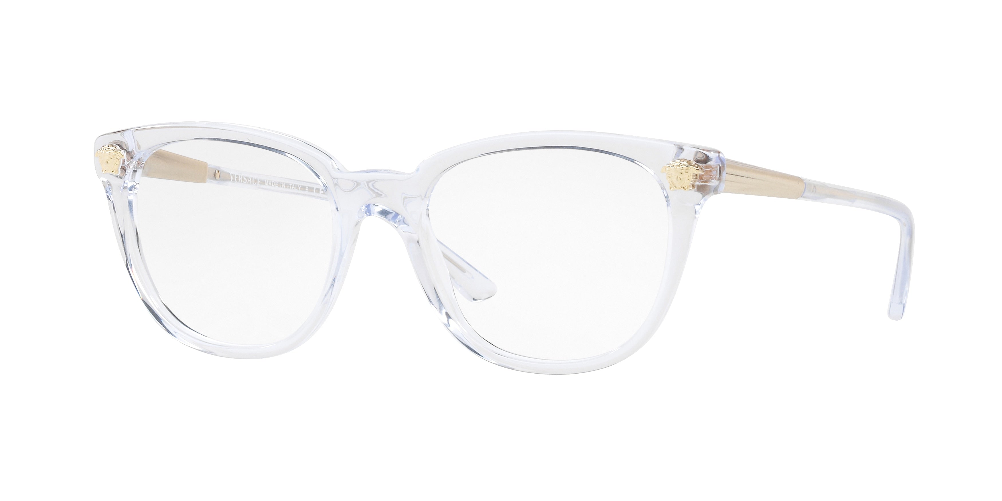 Versace VE3242A Irregular Eyeglasses  148-Crystal 54-140-18 - Color Map White