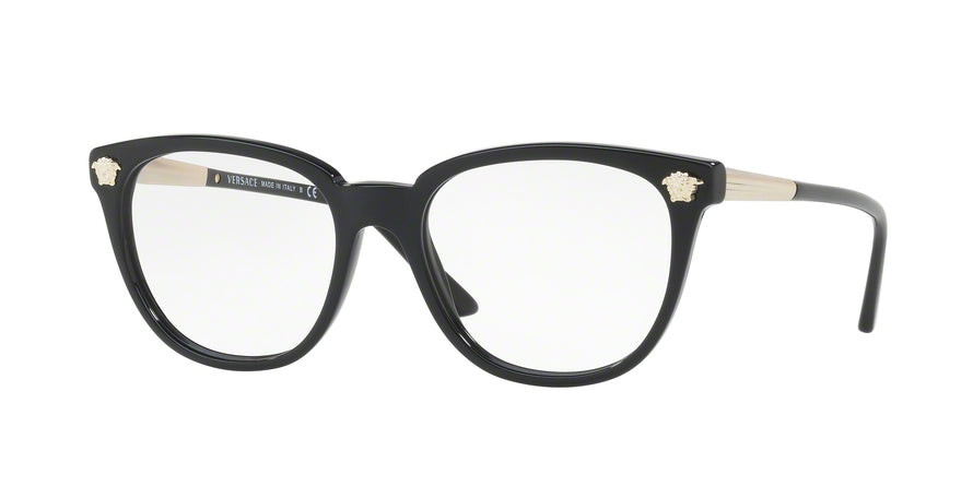 Versace VE3242 Irregular Eyeglasses  GB1-BLACK 54-18-140 - Color Map black