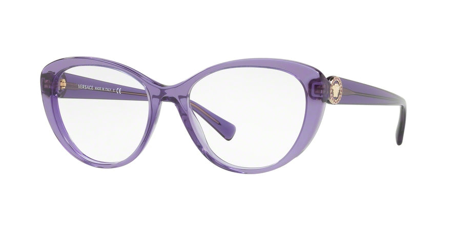 Versace VE3246BA Cat Eye Eyeglasses  5160-TRANSPARENT VIOLET 54-17-140 - Color Map violet