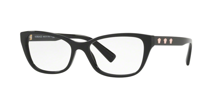 Versace VE3249 Cat Eye Eyeglasses  GB1-BLACK 54-16-140 - Color Map black