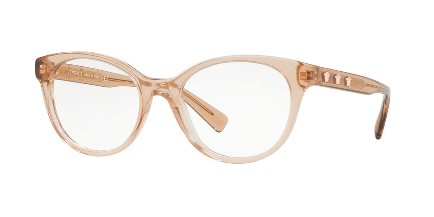Versace VE3250 Oval Eyeglasses  5215-TRANSPARENT LIGHT BROWN 54-19-140 - Color Map brown