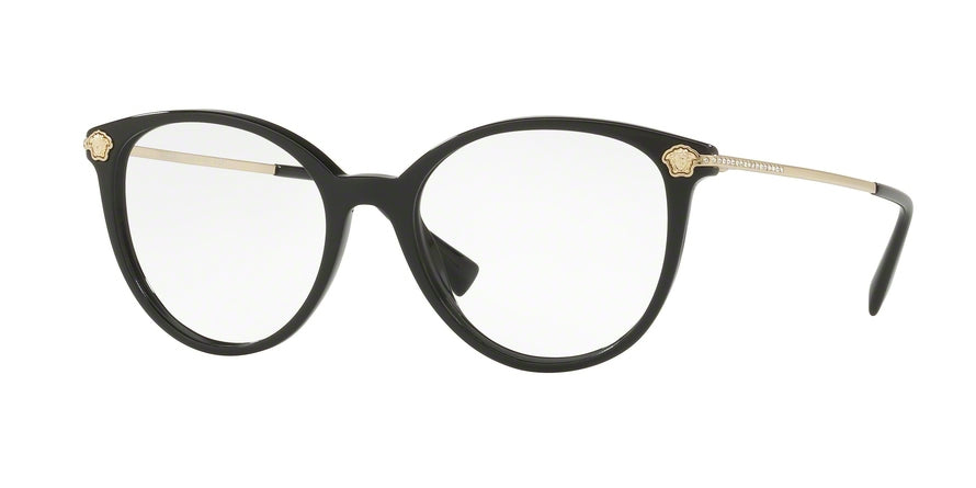 Versace VE3251BA Round Eyeglasses  GB1-BLACK 54-18-140 - Color Map black