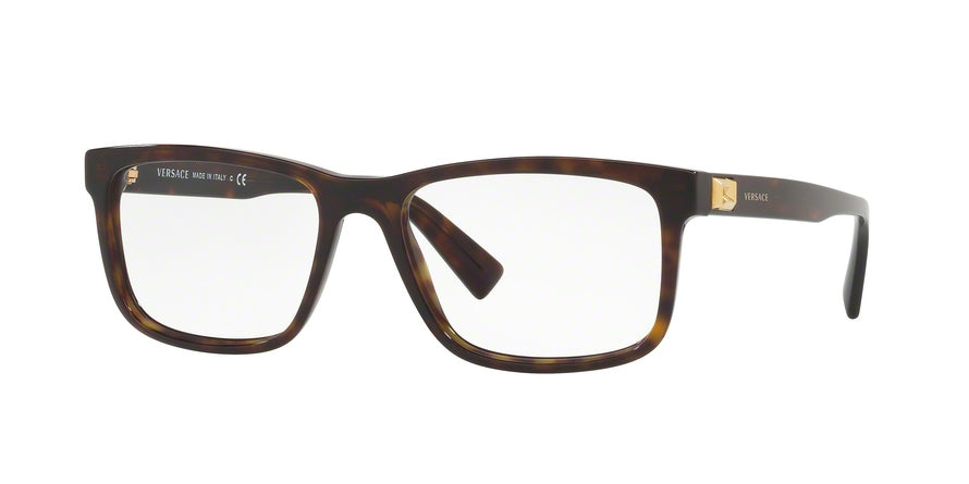 Versace VE3253A Rectangle Eyeglasses  108-DARK HAVANA 55-17-145 - Color Map brown