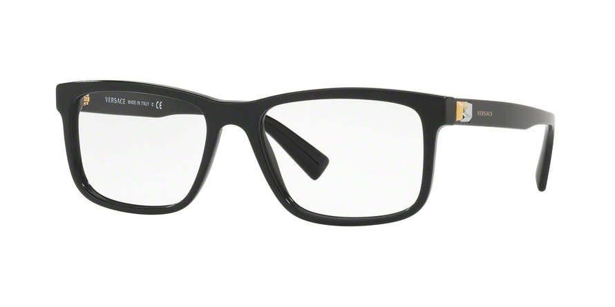 Versace VE3253 Rectangle Eyeglasses  GB1-BLACK 55-17-145 - Color Map black