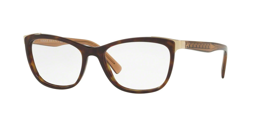 Versace VE3255A Cat Eye Eyeglasses  108-DARK HAVANA 54-17-140 - Color Map brown