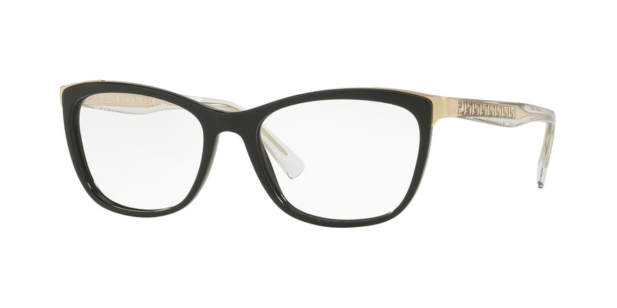 Versace VE3255A Cat Eye Eyeglasses  GB1-BLACK 54-17-140 - Color Map black