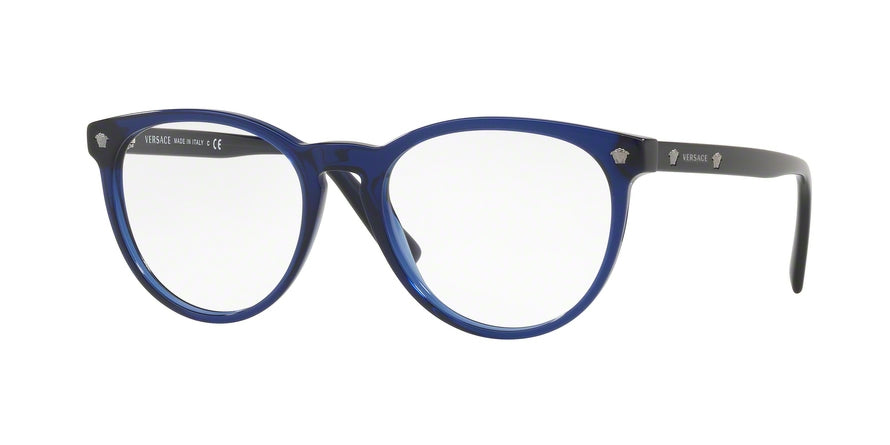 Versace VE3257 Round Eyeglasses  5125-TRANSPARENT BLUE 53-18-140 - Color Map blue