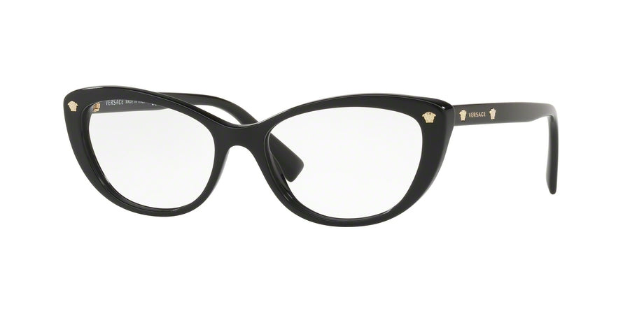 Versace VE3258 Oval Eyeglasses  GB1-BLACK 51-16-140 - Color Map black