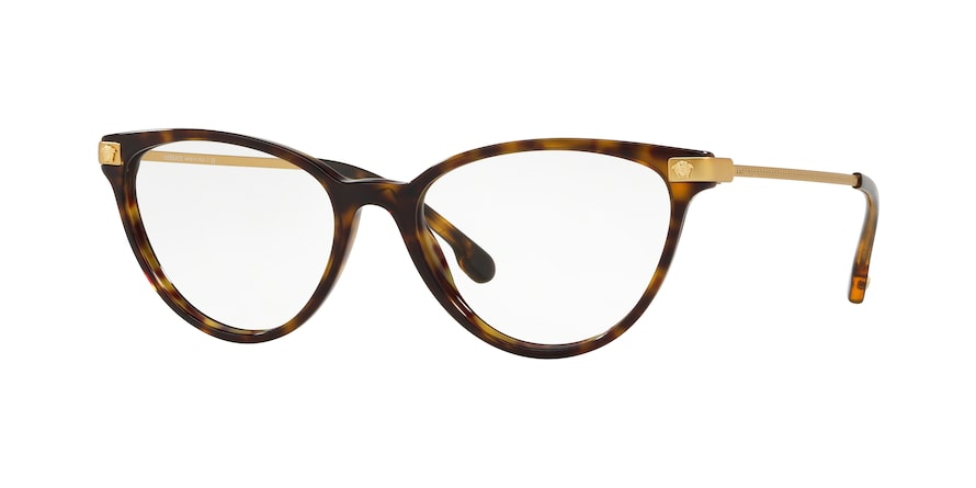 Versace VE3261 Cat Eye Eyeglasses  108-DARK HAVANA 54-17-140 - Color Map havana