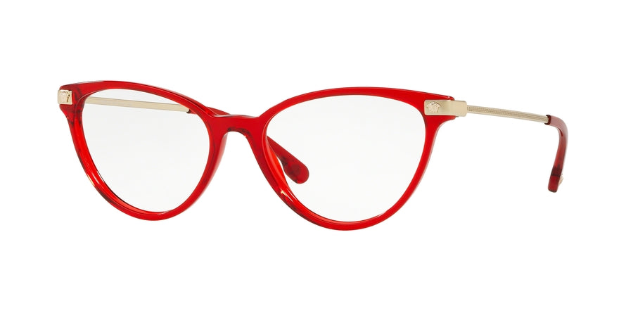 Versace VE3261 Cat Eye Eyeglasses  5280-TRANSPARENT RED 54-17-140 - Color Map havana