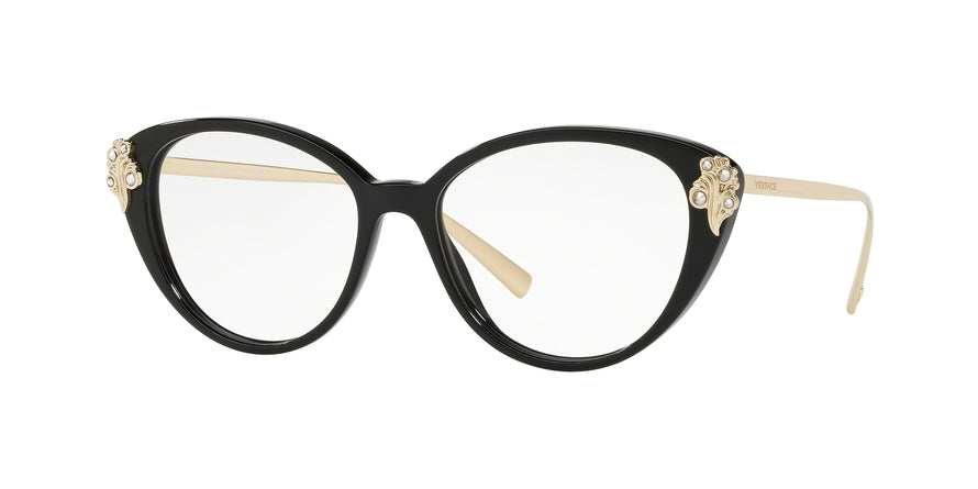 Versace VE3262BA Cat Eye Eyeglasses  GB1-BLACK 54-16-140 - Color Map black