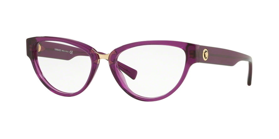 Versace VE3267A Cat Eye Eyeglasses  5291-TRANSPARENT VIOLET 53-17-140 - Color Map violet